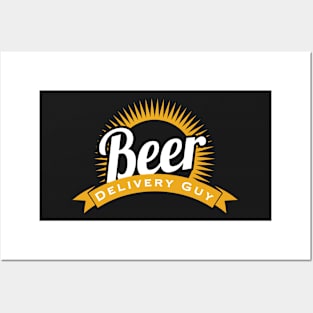 Beer Delivery Guy Funny Logo Posters and Art